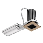 Juno Recessed Lighting 2SQ-830NU-BBZ 2" LED Square Downlight Cone 3000K 80CRI, Narrow Flood Beam, 120-277V, Black Reflector, Bronze Trim Ring