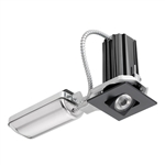 Juno Recessed Lighting 2SQA-827NU-BL 2" LED Square Adjustable 2700K 80CRI, Narrow Flood Beam, 120-277V, Black Finish