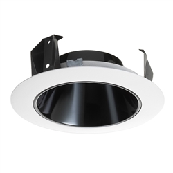 Juno Recessed Lighting 42LB-WH (42L BWH) 4" Adjustable Downlight Cone Trim, Black Reflector White Trim