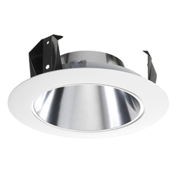 Juno Recessed Lighting 42LC-WH (42L CWH) 4" Adjustable Downlight Cone Trim, Clear Reflector White Trim