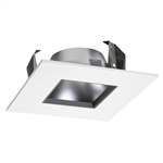 Juno Recessed Lighting 42LSQ-HZ-WH (42LSQ HZWH) 4" Adjustable Downlight Square Cone Trim, Haze Reflector White Trim