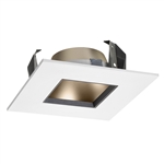 Juno Recessed Lighting 42LSQ-WHZ-WH (42LSQ WHZWH) 4" Adjustable Downlight Square Cone Trim, Wheat Haze Reflector White Trim