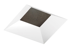 Juno Aculux Recessed Lighting 4301SQ-WH-FM 3-1/4" Line Voltage, Low Voltage, LED Square Downlight Adjustable Regressed Pinhole Flush Mount, Black Alzak Reflector, White Trim