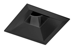 Juno Aculux Recessed Lighting 4302SQ-BL 3-1/4" Line Voltage, Low Voltage, LED Square Downlight Regressed Pinhole, Black Alzak Reflector, Black Trim