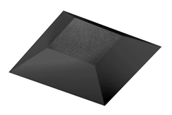 Juno Aculux Recessed Lighting 4302SQ-BL-FM 3-1/4" Line Voltage, Low Voltage, LED Square Downlight Regressed Pinhole Flush Mount, Black Alzak Reflector, Black Trim