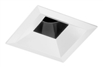 Juno Aculux Recessed Lighting 4302SQ-WH 3-1/4" Line Voltage, Low Voltage, LED Square Downlight Regressed Pinhole, Black Alzak Reflector, White Trim