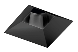 Juno Aculux Recessed Lighting 4308SQ-BL-FM 3-1/4" Line Voltage, Low Voltage, LED Square Downlight Adjustable Regressed Pinhole Flush Mount, Black Alzak Reflector, Black Trim