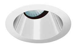 Juno Aculux Recessed Lighting 430NC-SF 3-1/4" Line Voltage, Low Voltage, LED Downlight 20 Degree Angle Cut Lensed, Clear Alzak Reflector, Self Flanged Trim