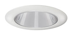 Juno Aculux Recessed Lighting 430NC-WH 3-1/4" Line Voltage, Low Voltage, LED Downlight 20 Degree Angle Cut Lensed, Clear Alzak Reflector, White Trim