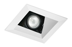 Juno Aculux Recessed Lighting 431SQW-SF 3-1/4" Line Voltage, Low Voltage, LED Square Downlight Angle Cut Lensed Reflector Self Flanged, White Trim