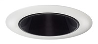 Juno Aculux Recessed Lighting 432NB-WH (3DP BS WHR WET) 3-1/4" Line Voltage, Low Voltage, LED Downlight Lensed, Black Alzak Reflector, White Trim