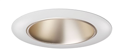 Juno Aculux Recessed Lighting 432NWHZ-WH (3DP WTD WHR WET) 3-1/4" Line Voltage, Low Voltage, LED Downlight Lensed, Wheat Haze Alzak Reflector, White Trim