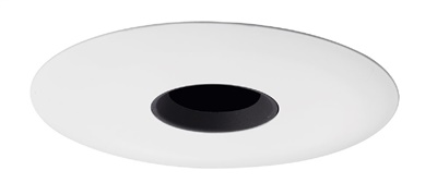 Juno Aculux Recessed Lighting 4337N-WH (3DPIN BS WHSF) 1-1/4 Low Voltage, LED Pinhole, Black Alzak Reflector, White Trim