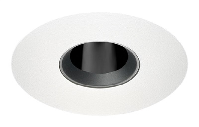 Juno Aculux Recessed Lighting 4337N-WH-FM (3DPIN BS WHFM) 1-1/4 Low Voltage, LED Pinhole Flush Mount, Black Alzak Reflector, White Trim