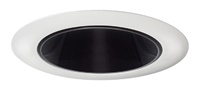 Juno Aculux Recessed Lighting 437NB-WH (3DP BS WHR) 3-1/4" Low Voltage, LED Deep Downlight Cone, Black Alzak Reflector, White Trim