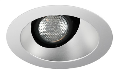 Juno Aculux Recessed Lighting 438NC-SFWH (3AC CS WHSF) 3-1/4" Low Voltage, LED Angle Cut , Clear Reflector, White Ring, Self Flanged Trim