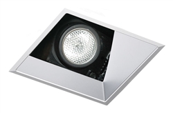 Juno Aculux Recessed Lighting 438SQHZ-FM 3-1/4" Line Voltage, Low Voltage, LED Square Angle Cut Reflector Flush Mount Square Downlight, Haze Trim