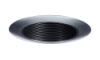 Juno Recessed Lighting 444B-SC (444 BSC) 4" Low Voltage Adjustable Baffle Trim, Black Baffle, Satin Chrome Trim