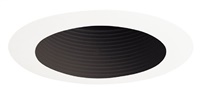 Juno Recessed Lighting 444B-WH (444 BWH) 4" Low Voltage Adjustable Baffle Trim, Black Baffle, White Trim