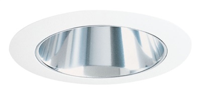 Juno Recessed Lighting 447C-WH (447 CWH) 4" Low Voltage Adjustable Cone Trim, Clear Reflector, White Trim