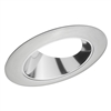 Juno Recessed Lighting 46LPT-SC (46L PTSC) 4" Standard Slope Trim for Ceiling 9 Degree to 24 Degree, Pewter Alzak Reflector, Satin Chrome Trim Ring