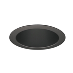Juno Aculux Recessed Lighting 5002B-SF (4DP BS SF WET) 4 inch LED Lensed Cone Trim, Self Flanged, Black Specular Alzak Finish