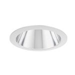 Juno Aculux Recessed Lighting 5002C-SF (4DP CS SF WET) 4 inch LED Lensed Cone Trim, Self Flanged, Clear Specular Alzak Finish