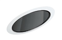 Juno Recessed Lighting 602B-WH (602 BWH) 6" Line Voltage, Fluorescent, Super Slope Ceiling Reflector Cone Trim, Black Alzak Reflector, White Trim