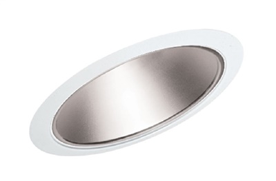 Juno Recessed Lighting 602C-WH (602 CWH) 6" Line Voltage, Fluorescent, Super Slope Ceiling Reflector Cone Trim, Clear Alzak Reflector, White Trim