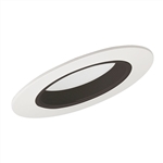 Juno Recessed Lighting 603B-WH (603 BWH) 6" Line Voltage, Super Slope Ceiling Lensed Flat Diffuser Trim, Black Baffle, White Trim