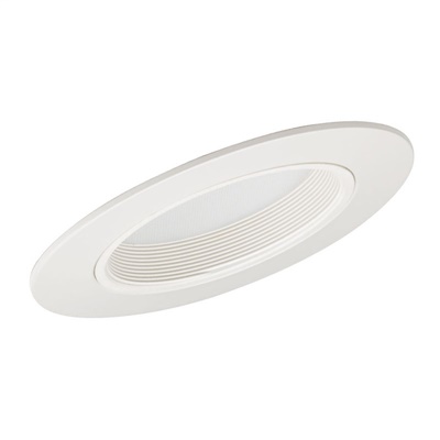 Juno Recessed Lighting 603W-WH (603 WWH) 6" Line Voltage, Super Slope Ceiling Lensed Flat Diffuser Trim, White Baffle, White Trim