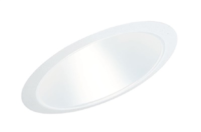 Juno Recessed Lighting 612W-WH (612 WWH)  6" Line Voltage, Fluorescent, Slope Ceiling Reflector Cone Trim, White Reflector, White Trim