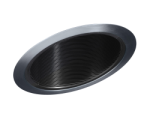 Juno Recessed Lighting 614B-SC (614 BSC) 6" Line Voltage, Fluorescent, Slope Ceiling Baffle Downlight Trim, Black Baffle, Satin Chrome Trim