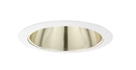 Juno Aculux Recessed Lighting 638G-WH 5-5/8" Low Voltage Angle-Cut Cone, Gold Alzak Reflector, White Trim