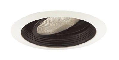 Juno Recessed Lighting 688B-WH (688 BWH) 5" Line Voltage Gimbal Ring in Baffle Trim, Black Baffle, White Trim