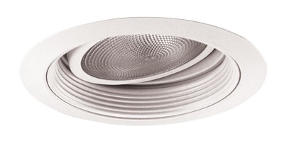 Juno Recessed Lighting 688W-WH (688 WWH) 5" Line Voltage Gimbal Ring in Baffle Trim, White Baffle, White Trim