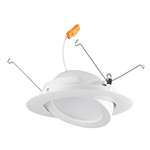 Juno 6RLA 06LM 30K 90CRI NFL 120 FRPC WH Recessed Lighting Adjustable 6" LED Retrofit Trim 3000K, 90 CRI 634 lumens, Narrow Flood, White Finish, Less Medium Base Socket Adapter