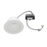 Juno Recessed Lighting JCLR8S-15-940KU-WH 8" LED Retrofit Trim for 7 13/16" - 8 5/16" Commercial Rough-In Section, 1500 Lumens, 4000K Color Temperature, 90 CRI, 120-277V, White Finish