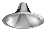 Juno Recessed Lighting L600HW-C 6" LED Hyperbolic Trim, Open Reflector, Wide Distribution, Clear White Low Iridescent Alzak Finish