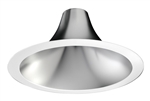 Juno Recessed Lighting L600HW-CL-WH (L6 HW CS PF) 6" LED Hyperbolic Trim, Open Reflector, Wide Distribution, Clear Specular Low Iridescent Alzak Finish, White Flange