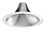 Juno Recessed Lighting L600HW-CQ-WH (L6 HW CSS PF) 6" LED Hyperbolic Trim, Open Reflector, Wide Distribution, Clear Semi-Specular Low Iridescent Alzak Finish, White Flange