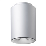 Juno LC8S 08LM 30K 120 S G4 80CRI EZB BR Indy 8" Round Cylinder Surface Mount L-Series Housing, 800 Lumens, 3000K Color Temperature, 120V, Silver Cylinder, Gen 4, 80 CRI, Logarithmic Dimming to <1%, Emergency Battery Pack