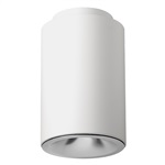 Juno LC8S 13LM 40K 120 W G4 80CRI PD Indy 8" Round Cylinder Surface Mount L-Series Housing, 1300 Lumens, 4000K Color Temperature, 120V, White Cylinder, Gen 4, 80 CRI, Lutron Ecosystem Dimming Driver