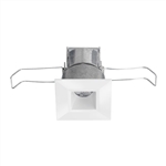 Juno Recessed Lighting MDSLG2-27K-NFL-WH 2-1/4" Mini LED Square Downlight 2700K Narrow Flood Beam Spread, White Finish