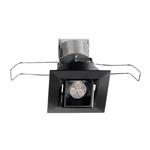 Juno Recessed Lighting MGSLG2-927-FL-BL 2-11/16" Mini LED Gimbal Square Downlight, 2700K, 90 CRI, Flood Beam Spread, Black Finish