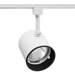 Juno Track Lighting R502B-WH (R502 BLB WH) Trac Lites Round Back Cylinder Line Voltage 65W BR30/75W PAR30 Black Baffle White Color