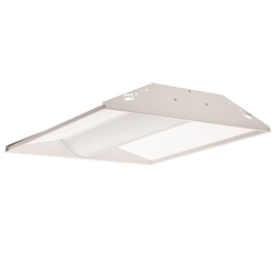 Juno Lighting S2X2BL-3935U-WH4-BR Indy 2x2 LED Low-Profile Recessed Luminaire With Basket Diffuser, 3900 Lumens, 3500K, 120-277V, White, Gen4, Emergency Battery pack With Remote Test Switch