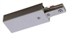 Juno Track Lighting T38 RP SL 1-Circuit Trac Master Reverse Polarity End Feed Connector, Silver Color