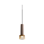 Juno TQJPL11443BZAMBBL Trac-Master Decorative LED Mini-Pendant 6W 12V, Cylinder Pendant with 144 inch Cord, 3000K Color Temperature, Bronze Pendant Body, Amber Glass, Black Adapter