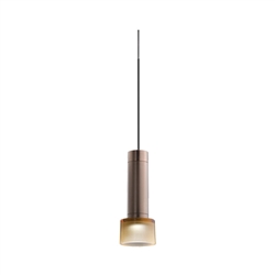 Juno TQJPL11443BZAMBBL Trac-Master Decorative LED Mini-Pendant 6W 12V, Cylinder Pendant with 144 inch Cord, 3000K Color Temperature, Bronze Pendant Body, Amber Glass, Black Adapter